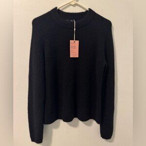 NWT Quince Classic Black Crew Neck Sweater, Size S
